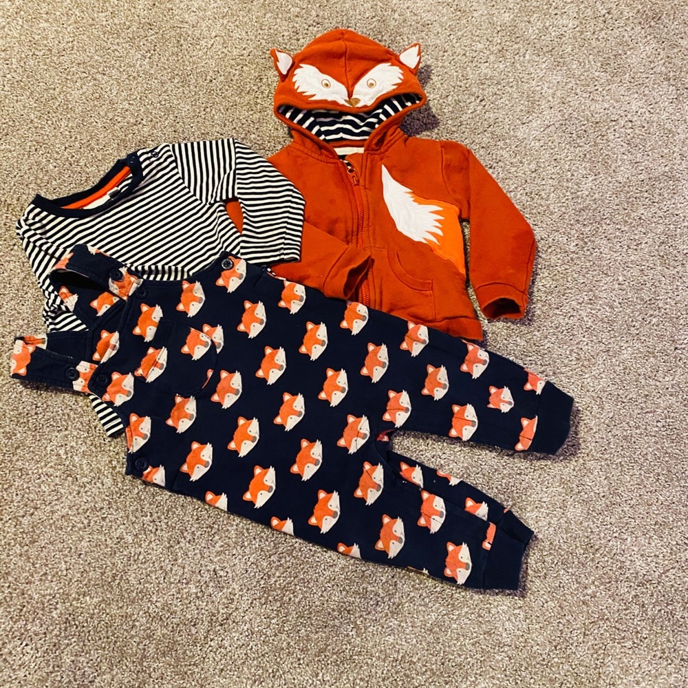 BOGO Fox Overall and Hoodie outfit